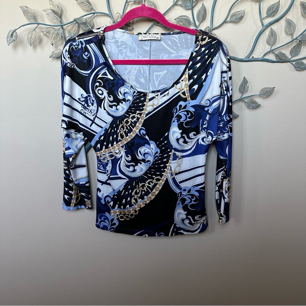 Balizza signature abstract print Sz 38 EUC